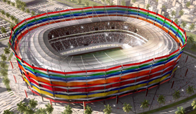 Drawing of proposed stadium for Qatar 2022