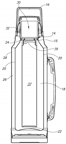 Beverage container patent drawing