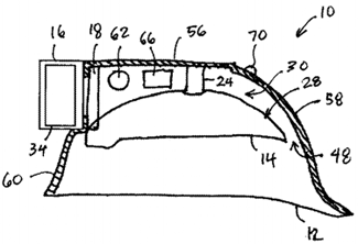 Patent drawing of hat with PCM