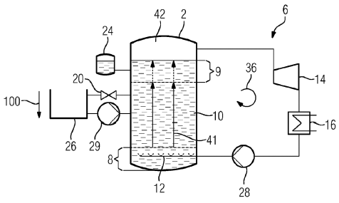 Siemens stratified tank patent drawing