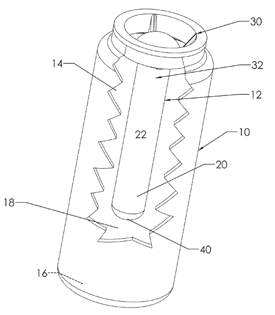 Beverage insert patent drawing