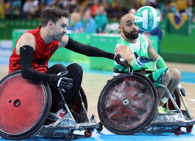 Canada-Brazil wheelchair rugby action at Rio Paralympics