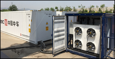 Rail shipping container with PCM